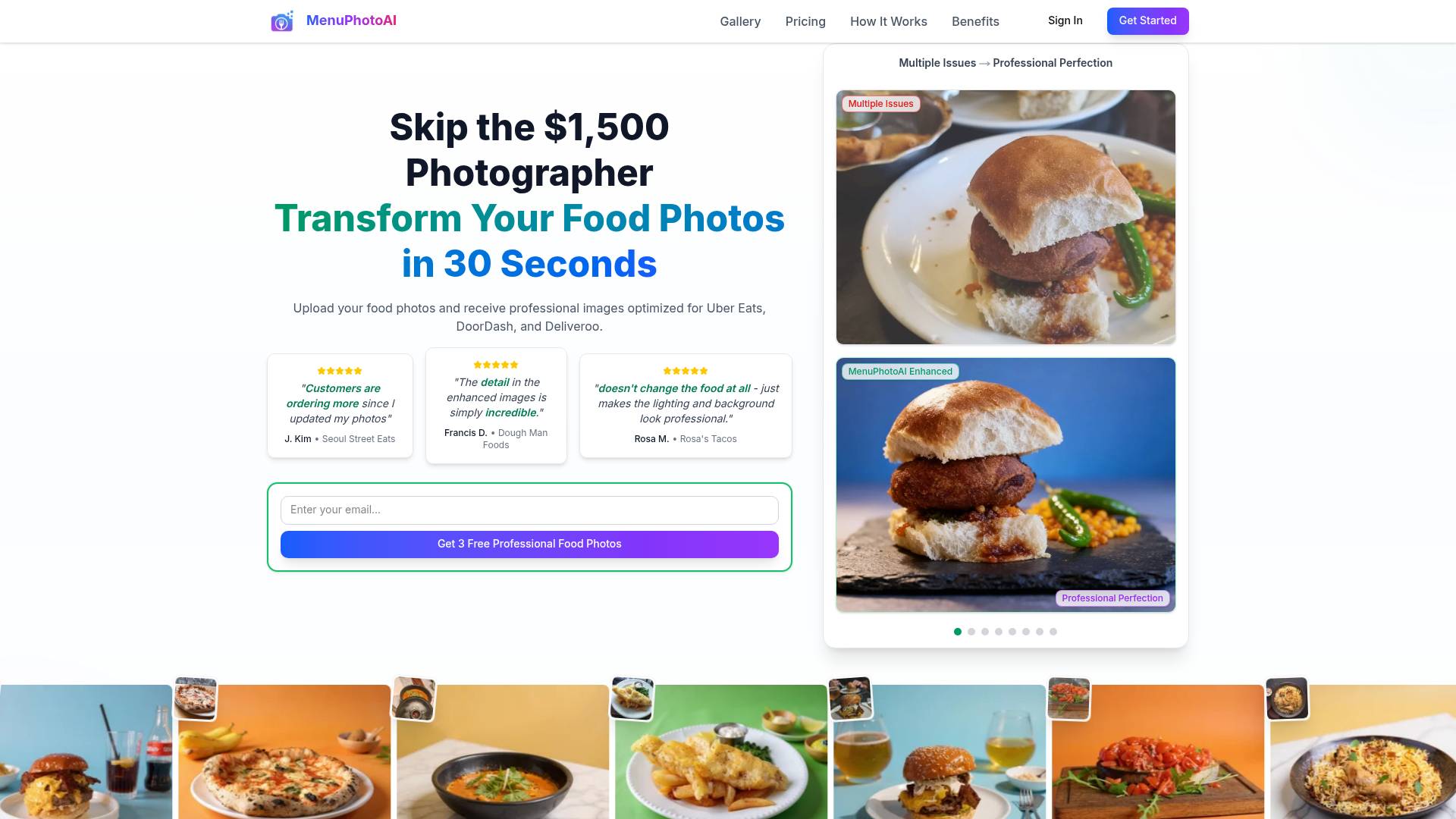MenuPhotoAI AI Food Photo Editor