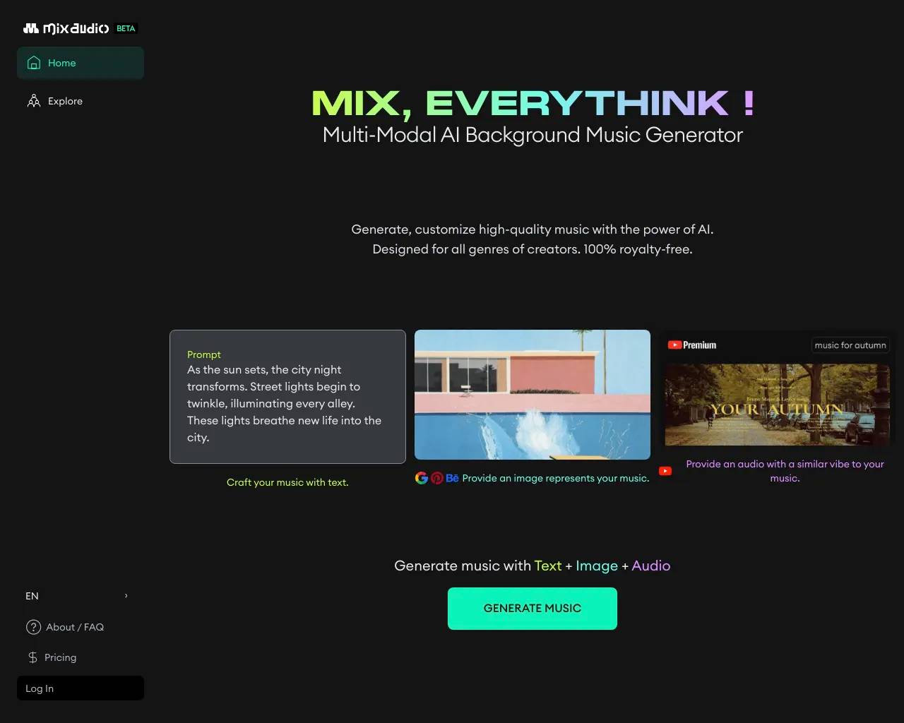 Mix audio screenshot