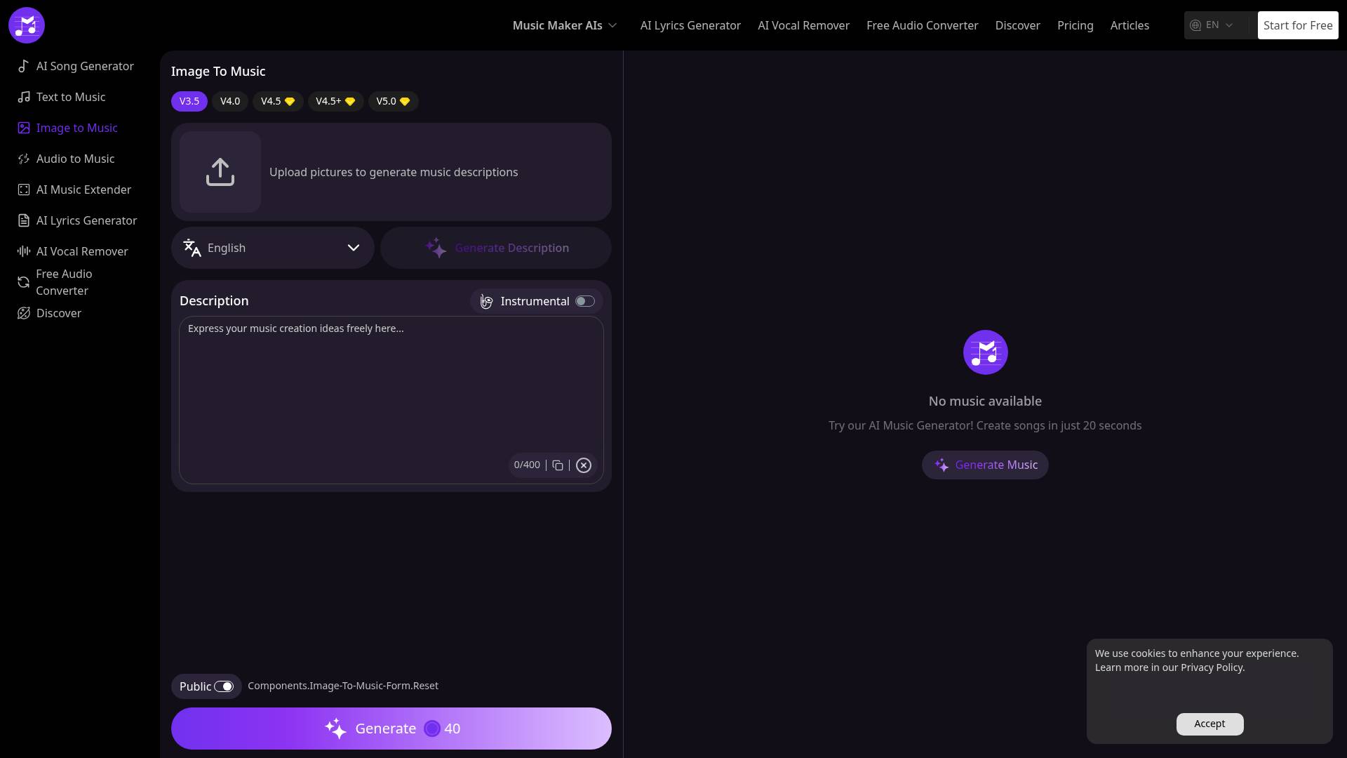 Music Maker AI Image to Music screenshot