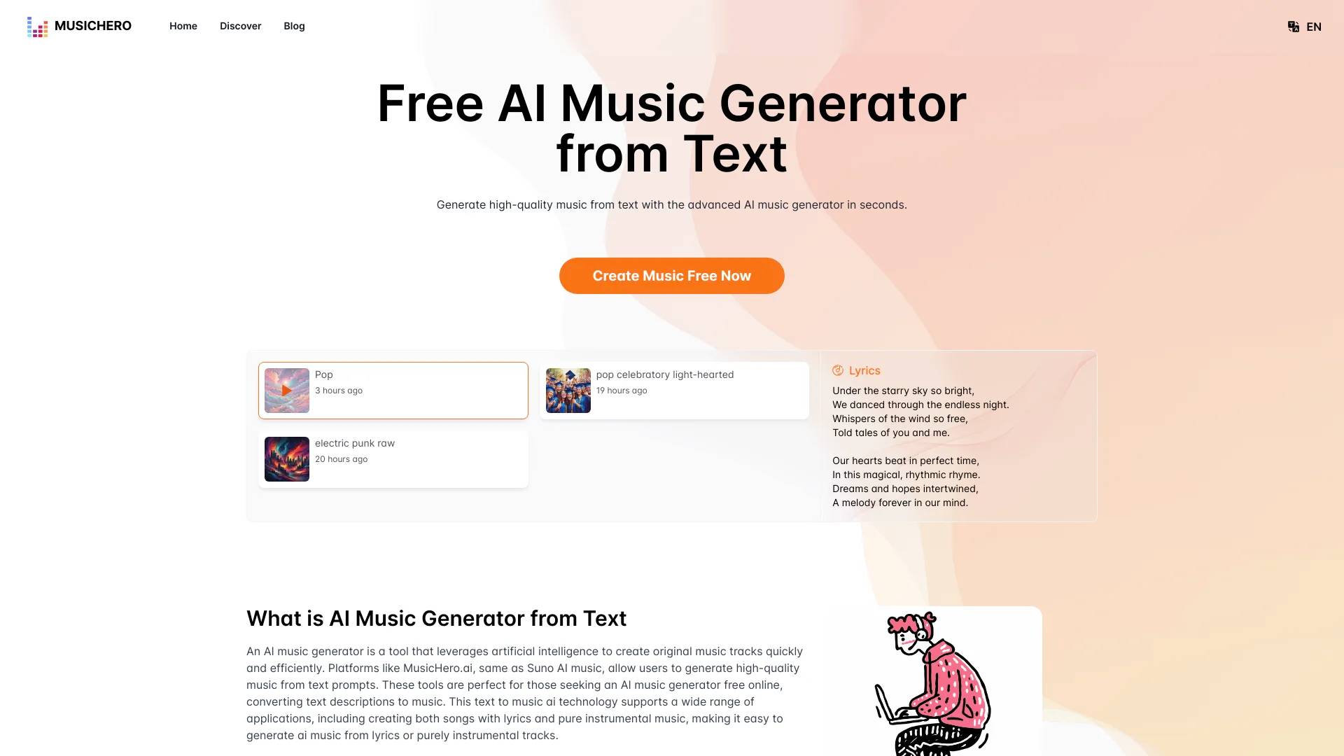 MusicHero.ai: Free AI Music Generator from Text Online