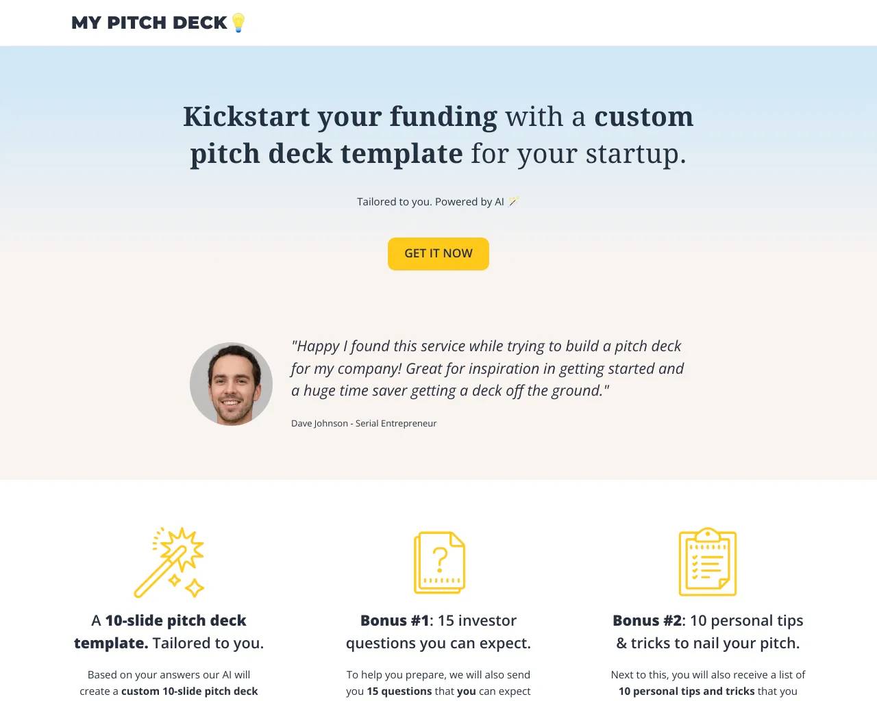 My Pitch Deck - My Pitch Deck — начните финансирование с помощью  специального шаблона презентационного колоды для своего стартапа. -  Информация, информация о ценах и альтернативах