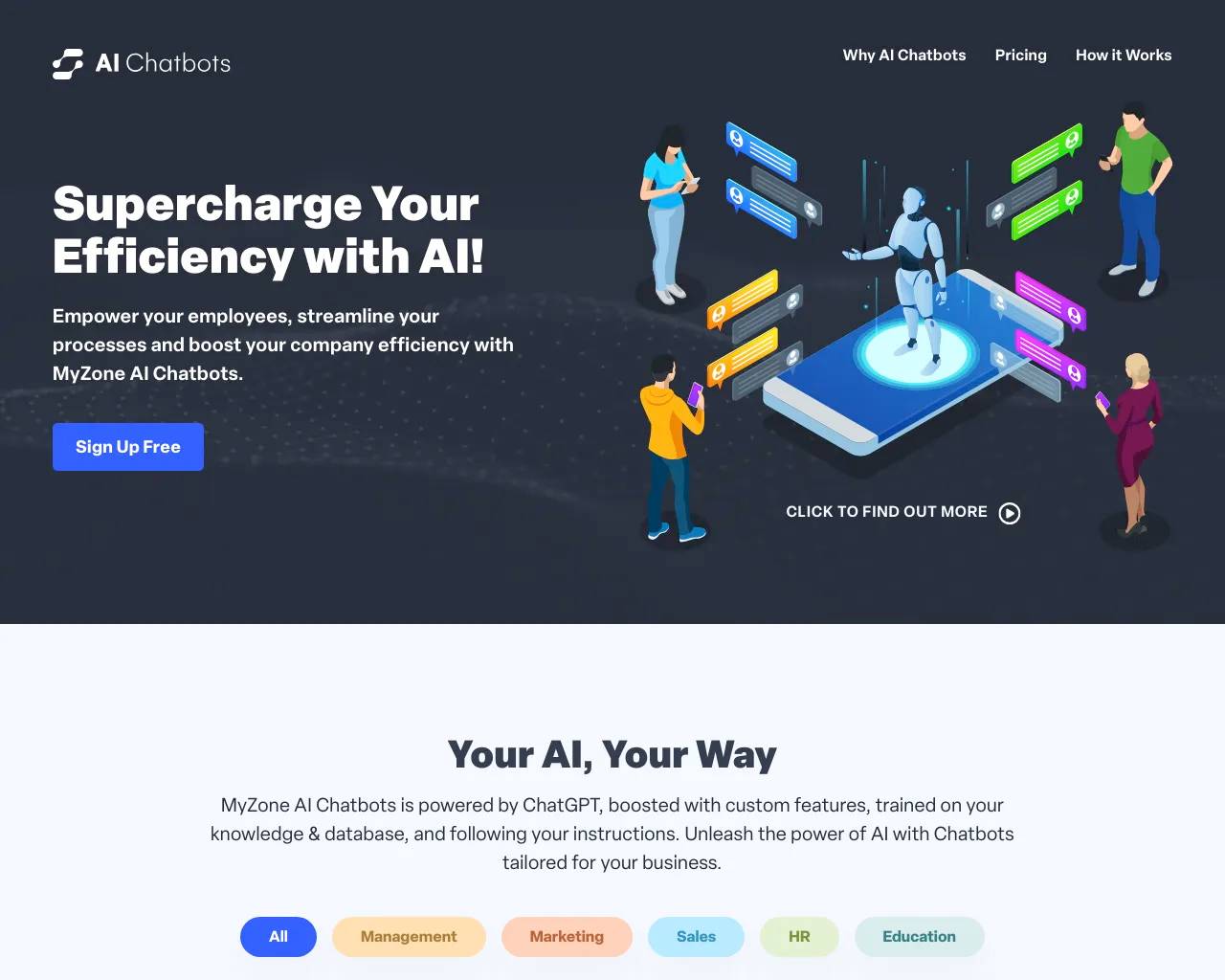 MyZone AI Chatbots screenshot