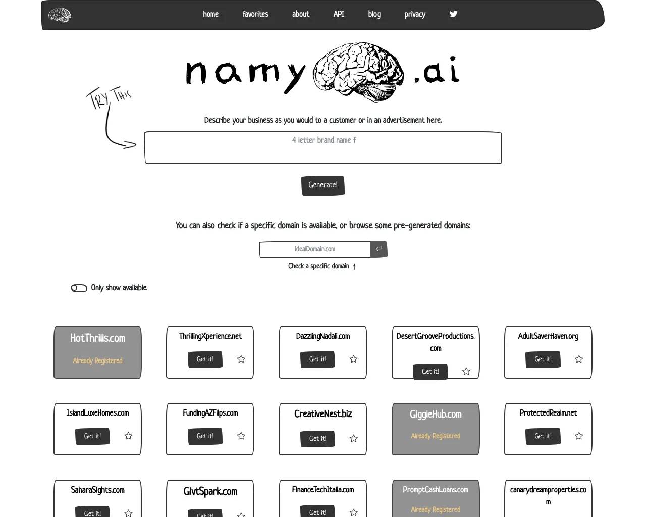 Namy.ai screenshot