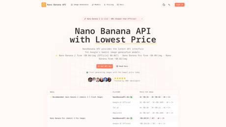 Nano Banana API screenshot