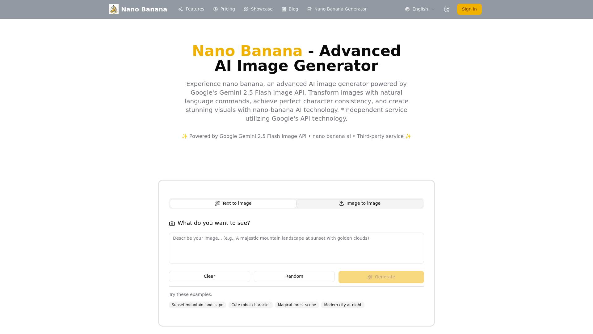 Nano Banana - Google's Revolutionary AI Image Generator screenshot