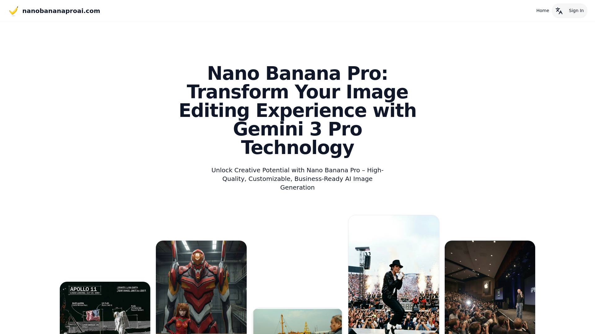 NanoBananaProAI.com：Free Nano Banana AI Image Editor screenshot