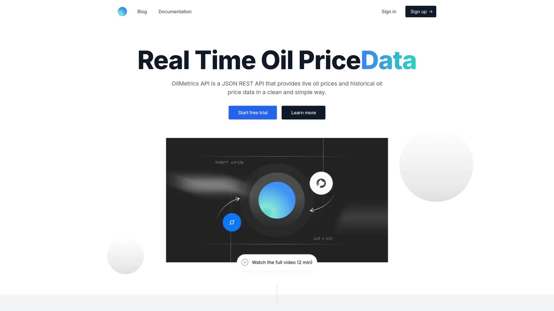 Oil Metrics API screenshot