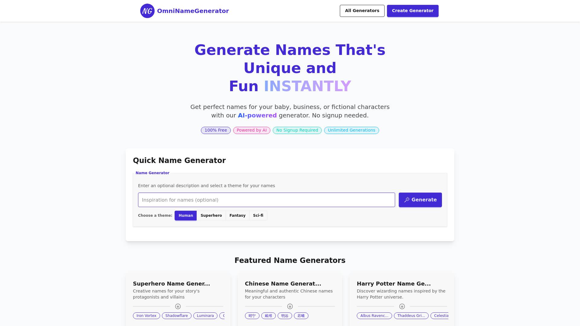 OmniNameGenerator screenshot
