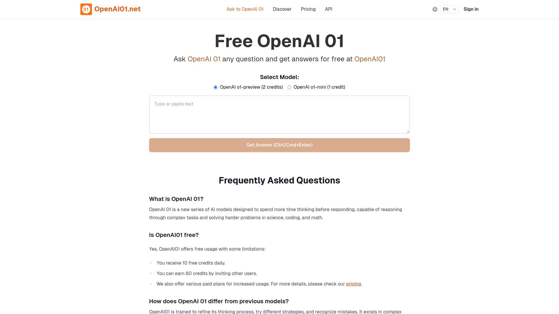 OpenAI01.net screenshot