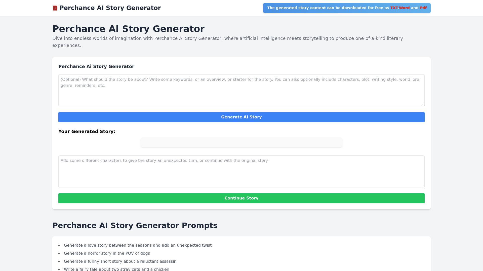 Perchance AI Story screenshot