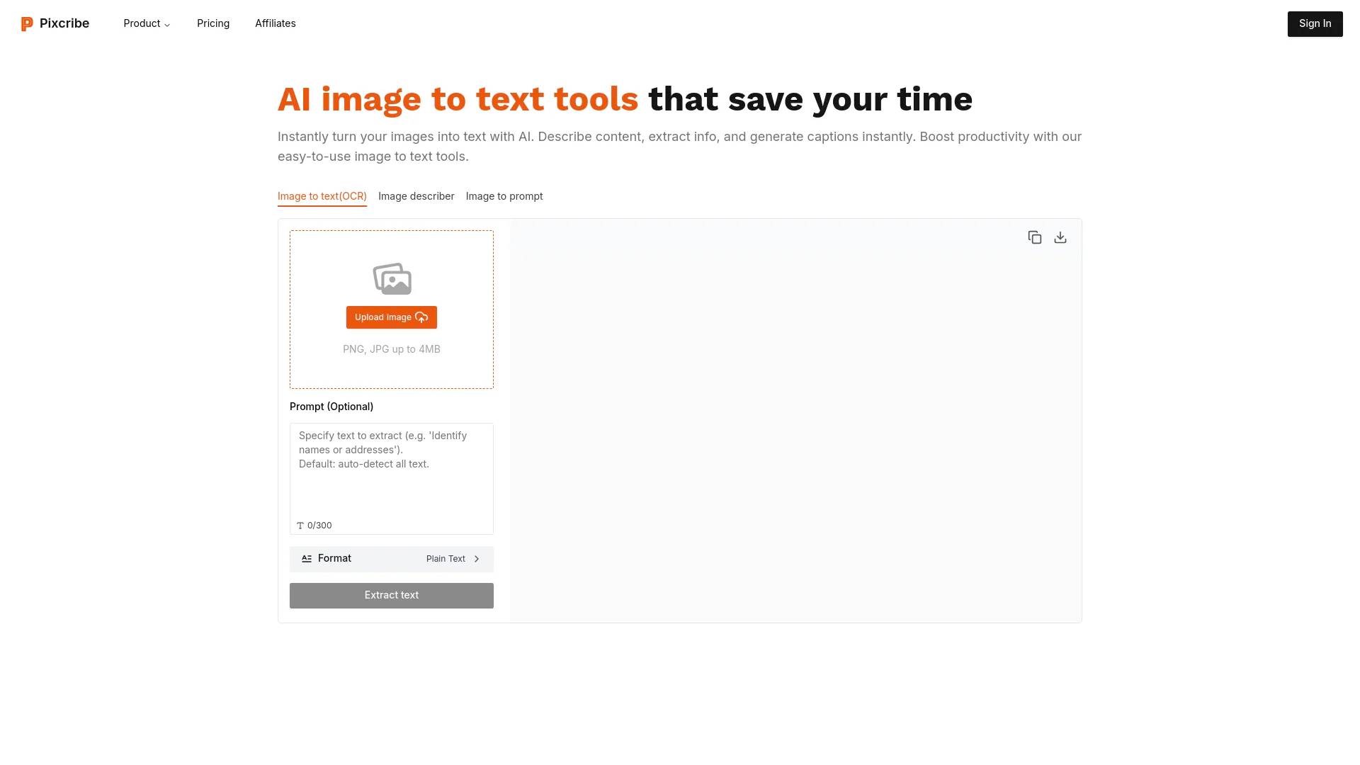 Pixcribe screenshot