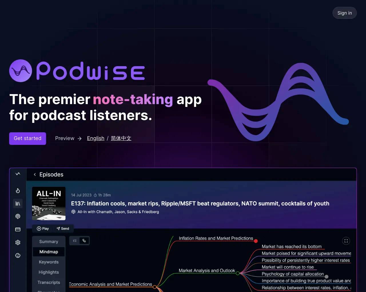 Podwise screenshot