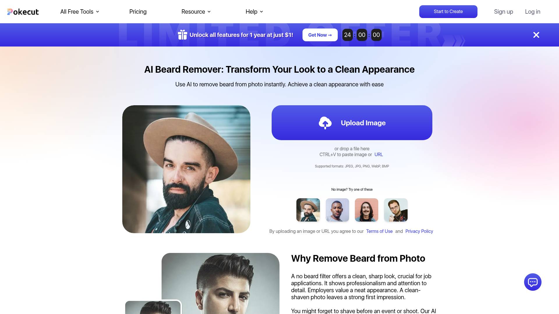 Pokecut AI Beard Remover