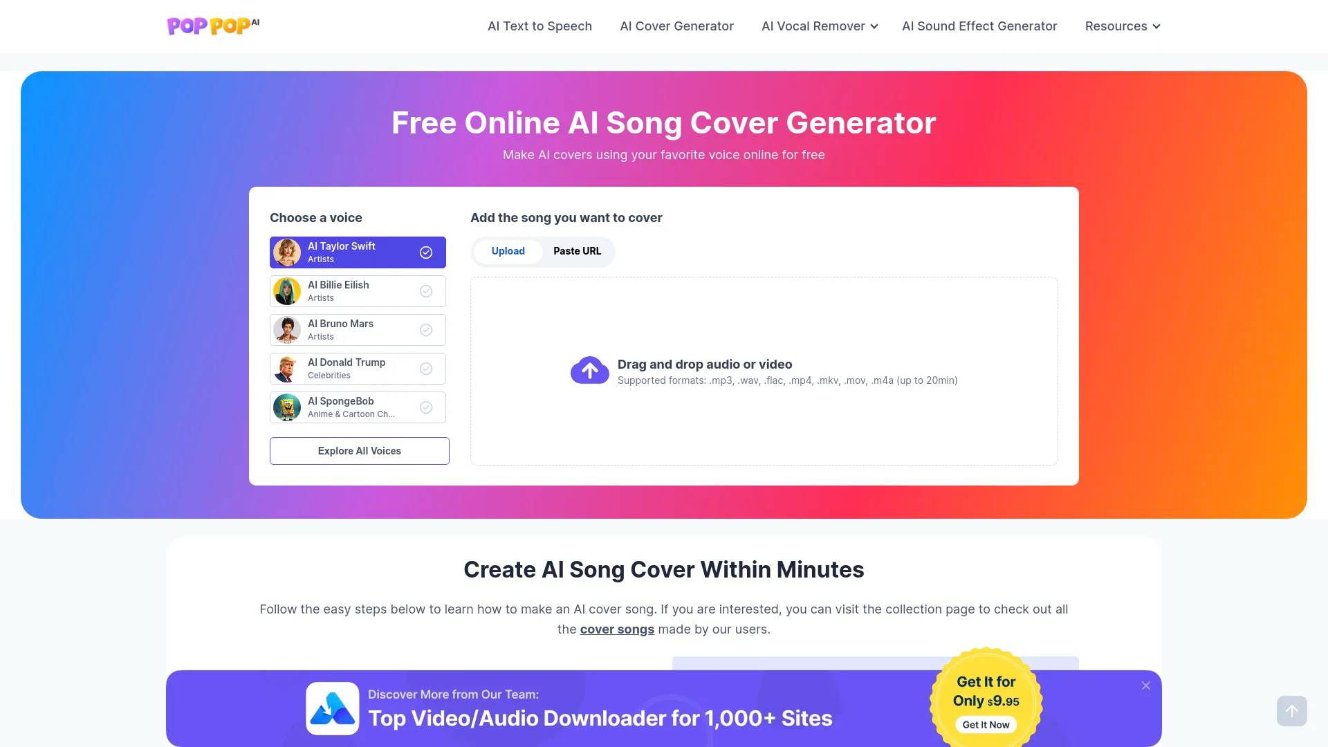 PopPop AI Song Cover Generator screenshot