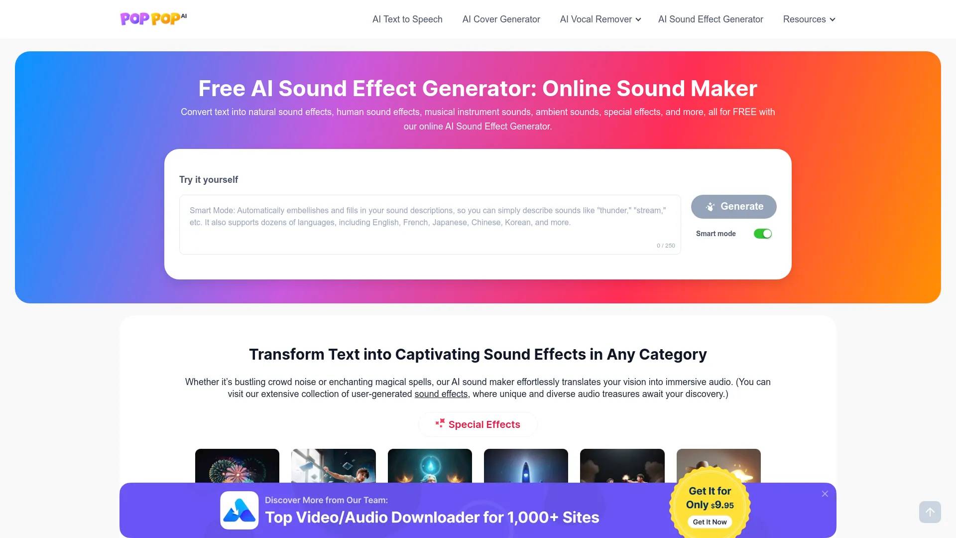 PopPop AI Sound Effect Generator screenshot