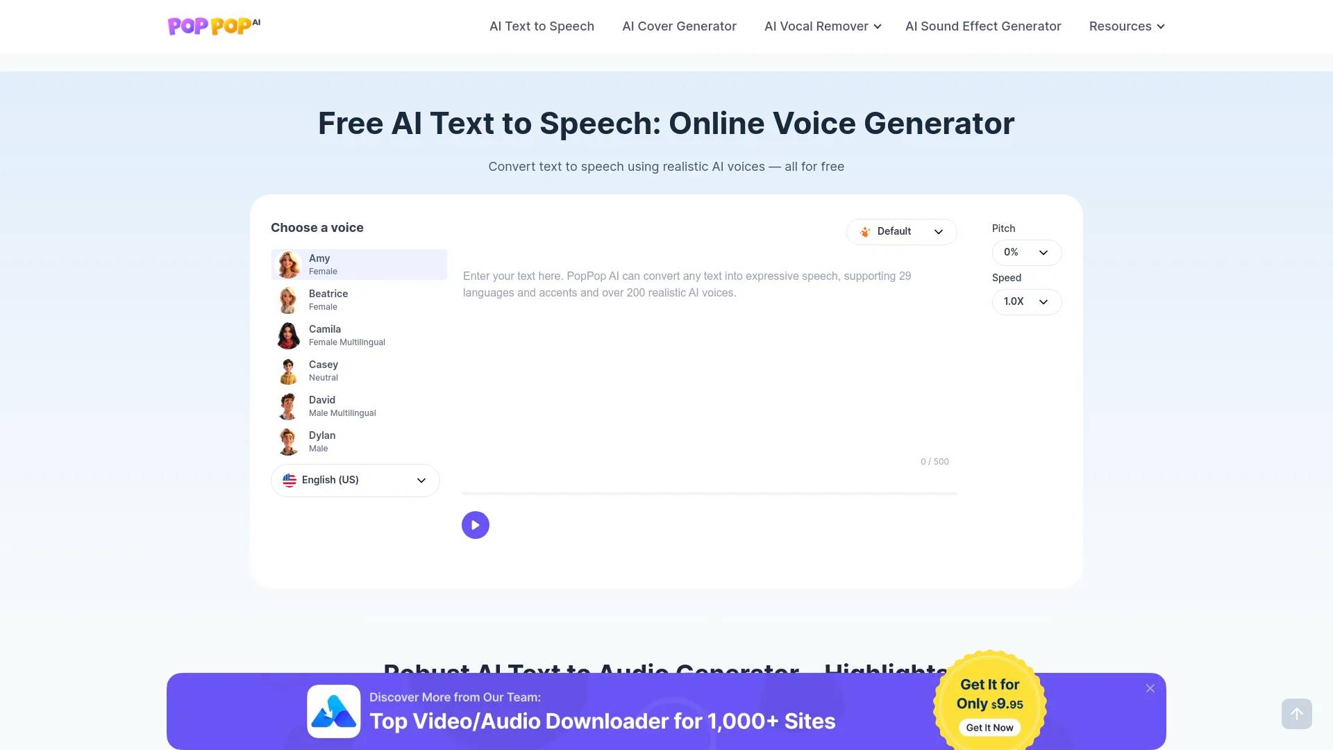 PopPop AI Text to Speech screenshot
