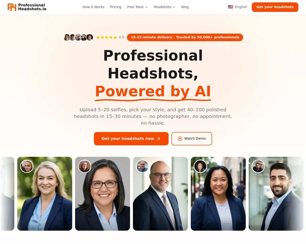 ProfessionalHeadshot.io screenshot