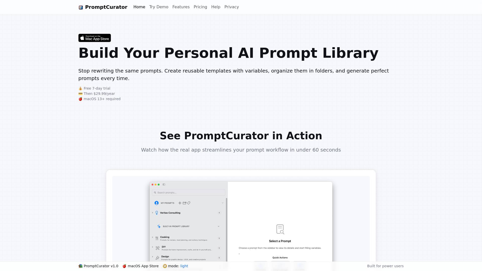 PromptCurator screenshot