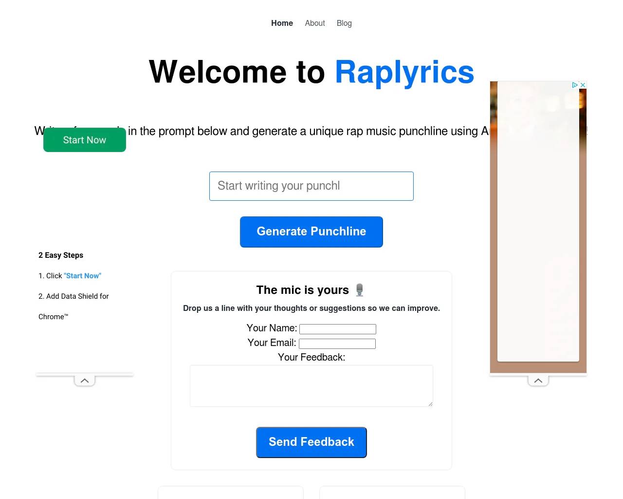 Raplyrics screenshot