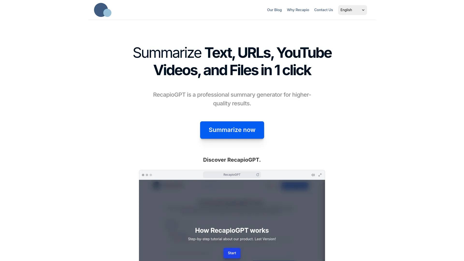 RecapioGPT screenshot