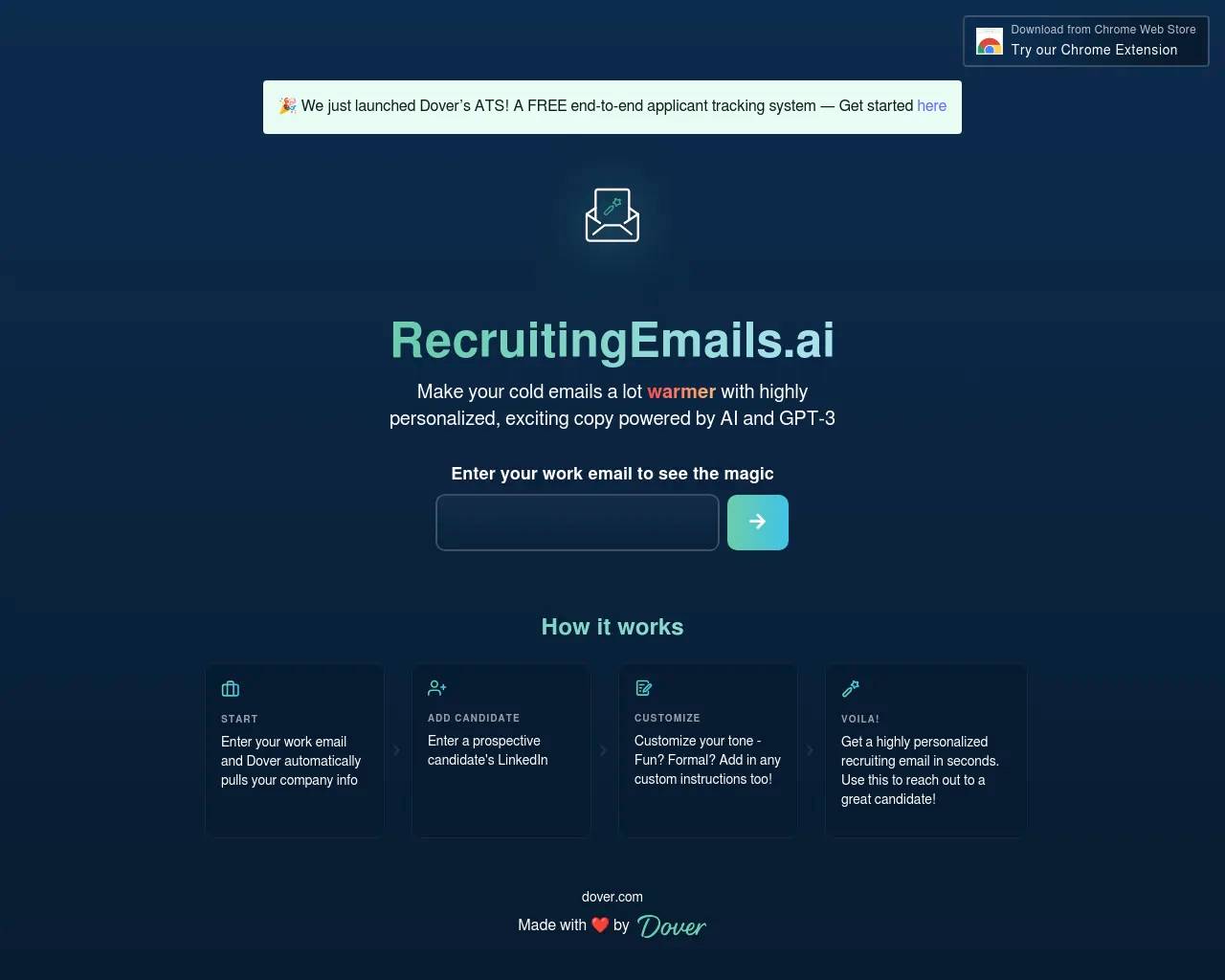 Recruiting Emails AI by Dover