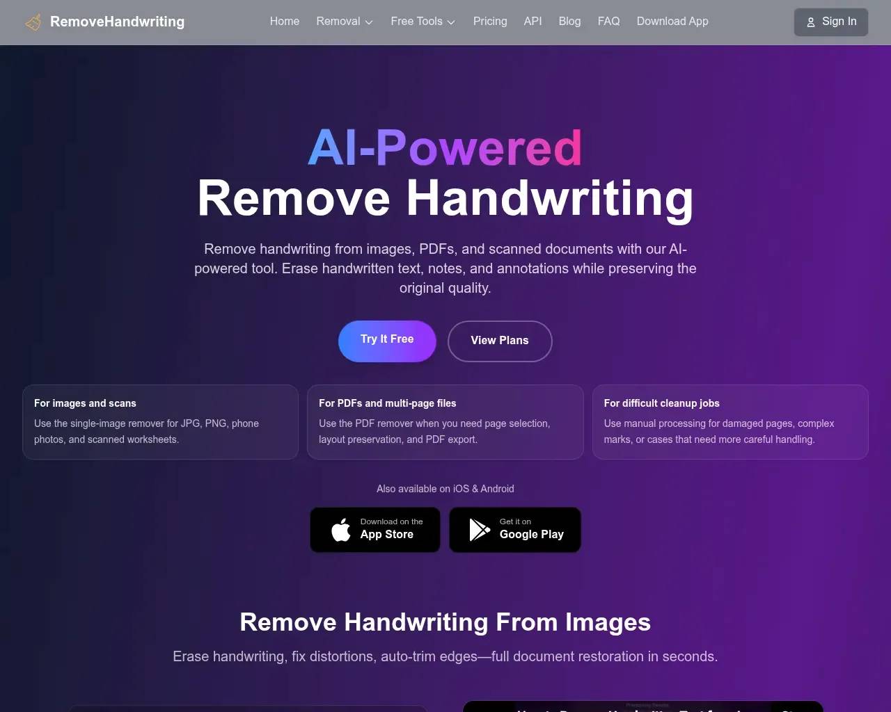 Remove Handwriting screenshot