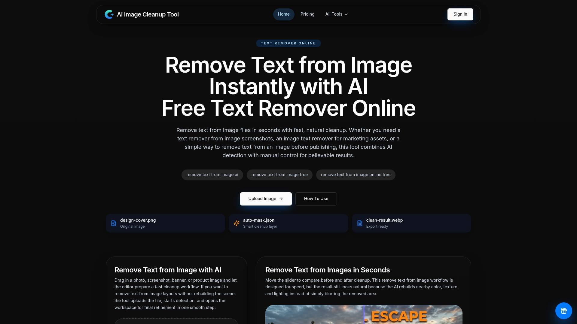 Remove Text from Image
