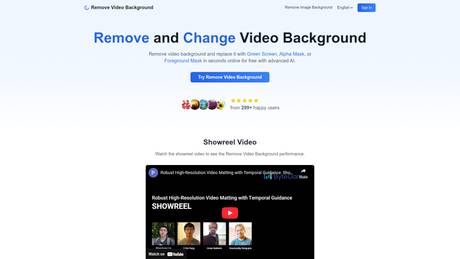 Remove video background screenshot