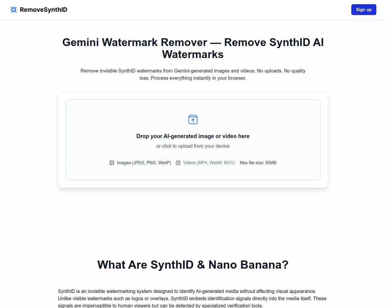 RemoveSynthID screenshot