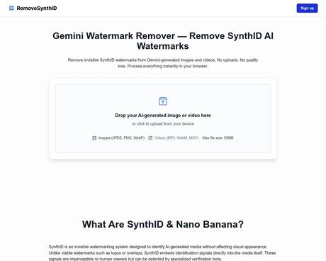 RemoveSynthID screenshot