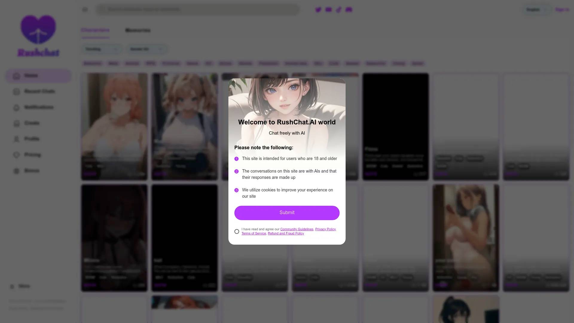 Rushchat.AI screenshot