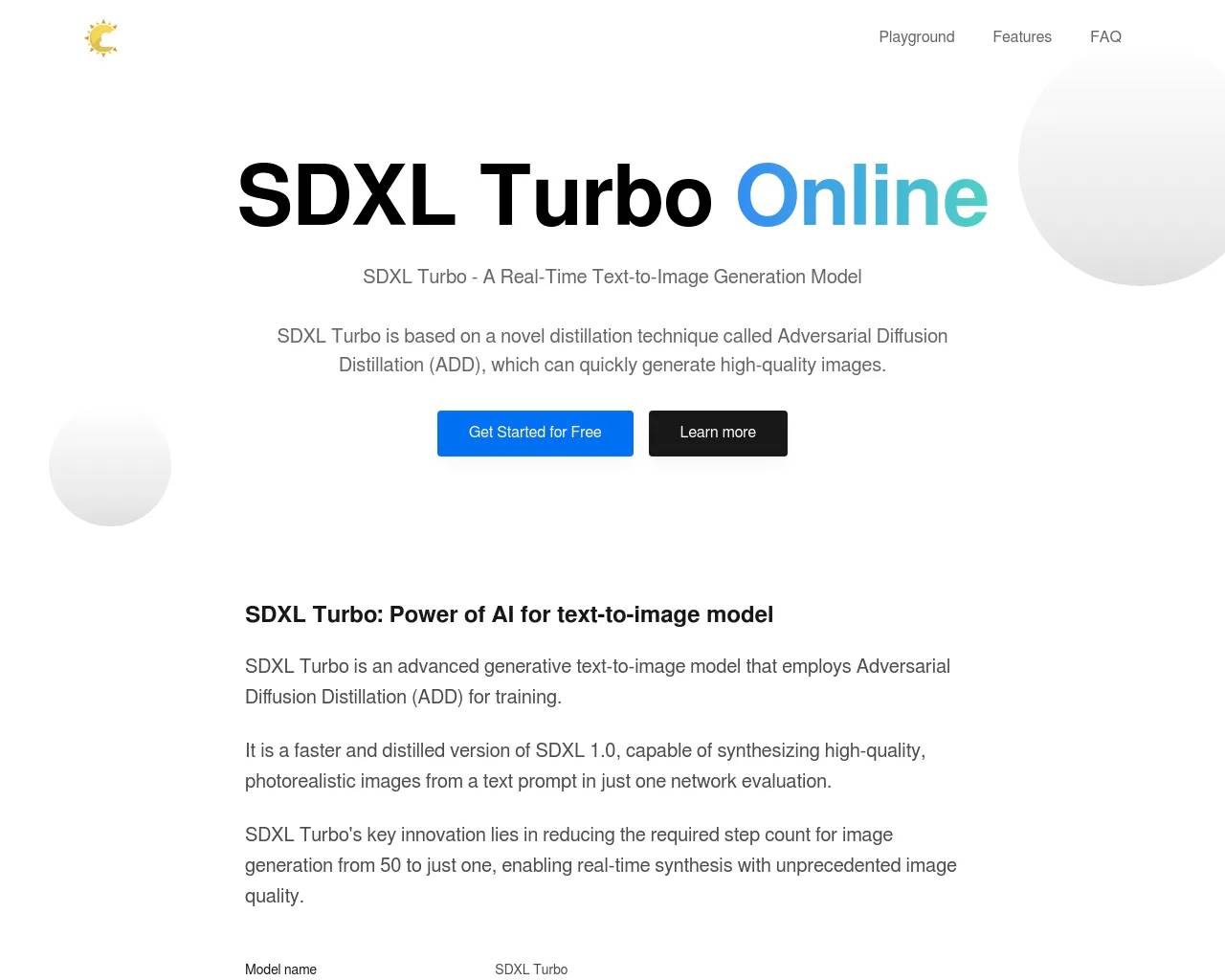 SDXL TURBO ONLINE screenshot