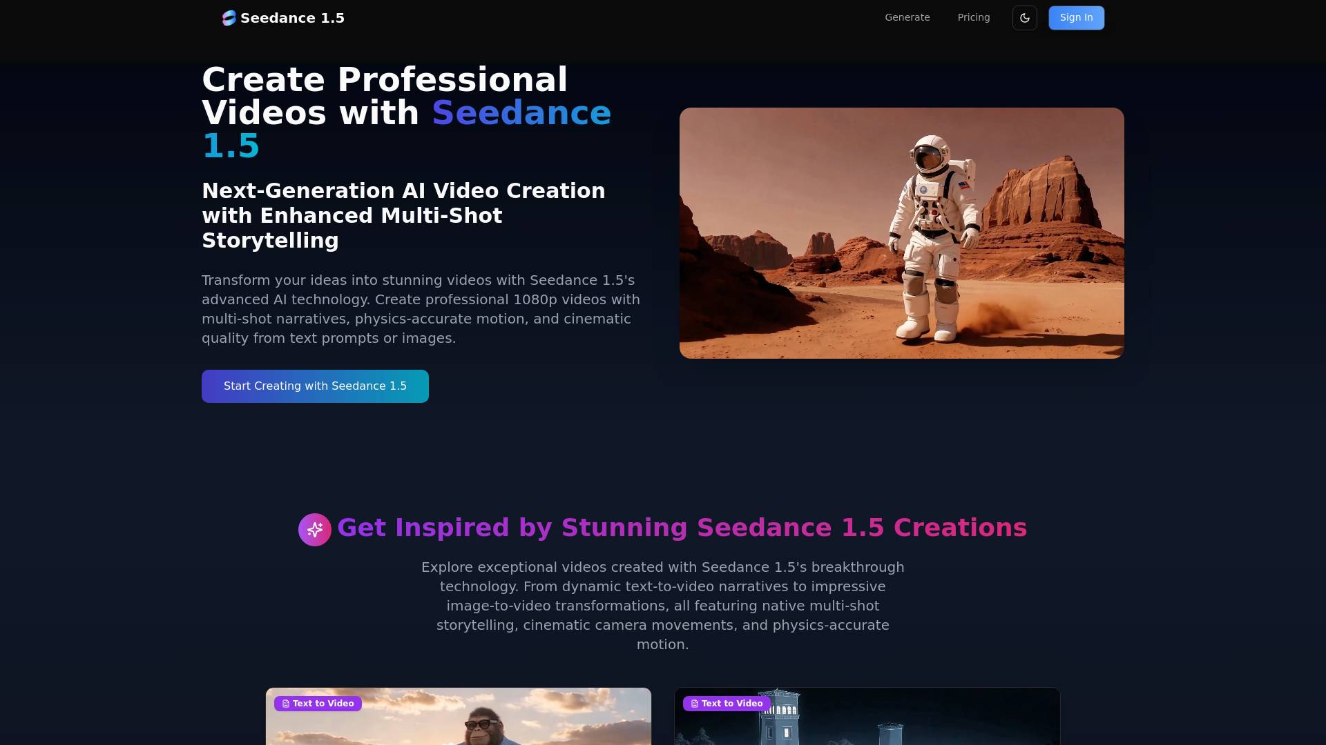 Seedance 1.5 screenshot