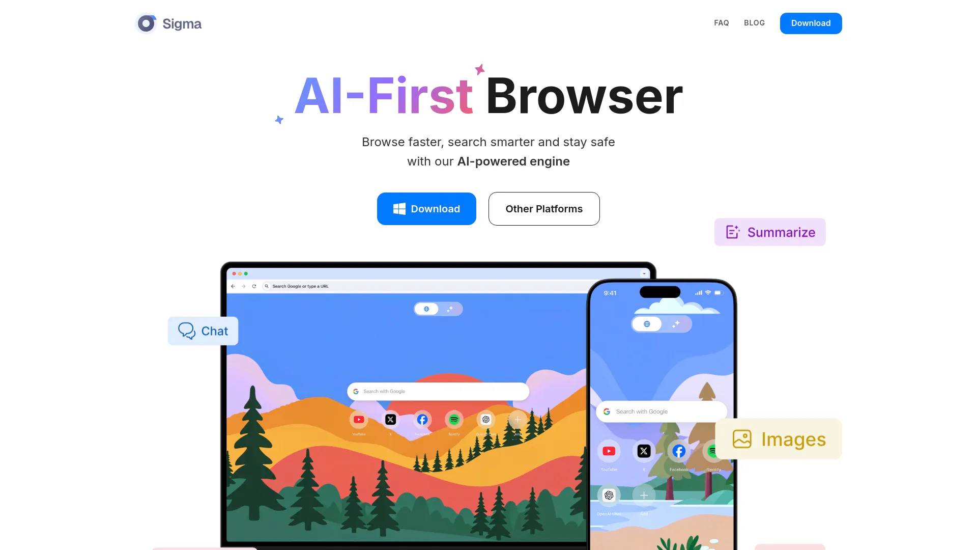 Sigma AI Browser screenshot