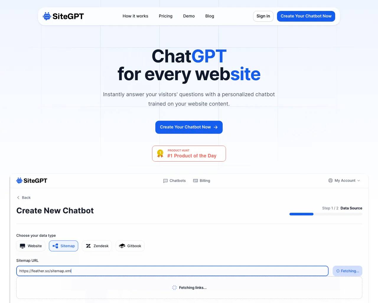 SiteGPT screenshot