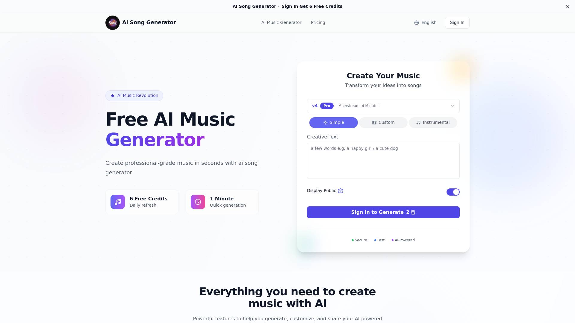 Song Generator AI screenshot
