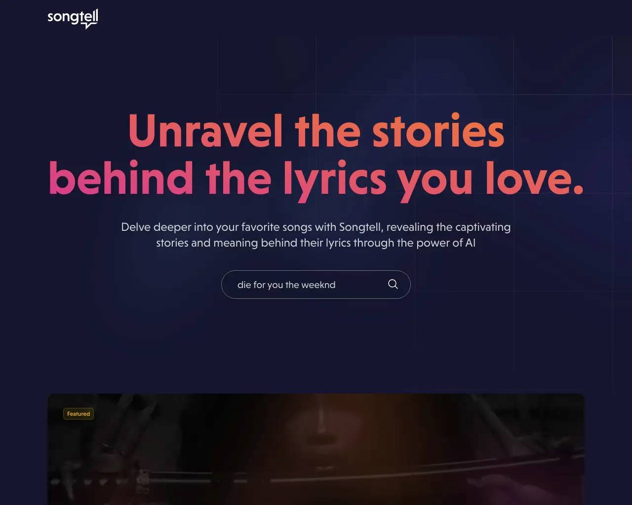 Songtell screenshot