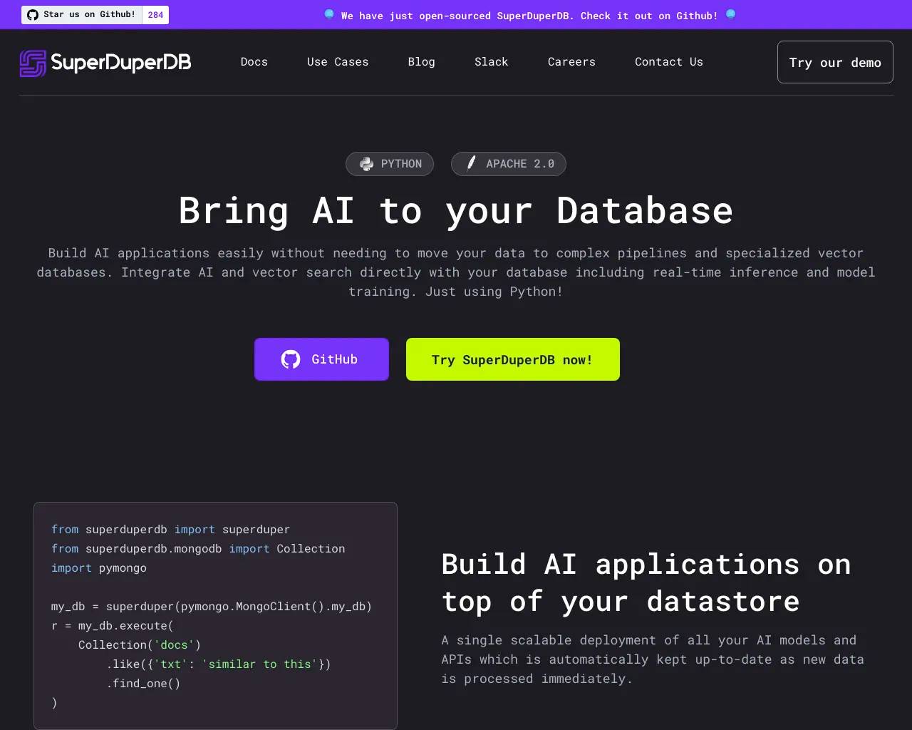 SuperDuperDB screenshot