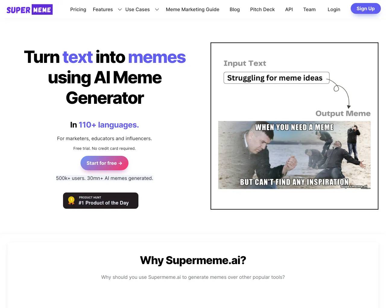 Supermeme AI - Supermeme.Ai - мемы с искусственным интеллектом для  продвижения вашего личного и профессионального бренда - Информация,  информация о ценах и альтернативах