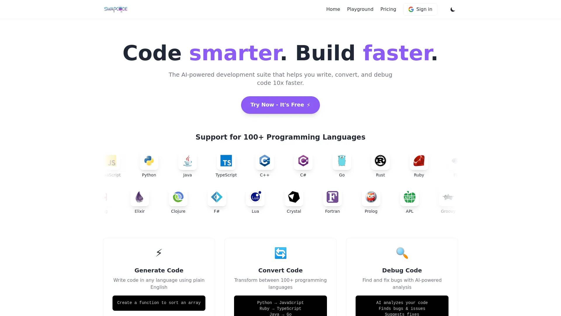 Swapcode AI screenshot
