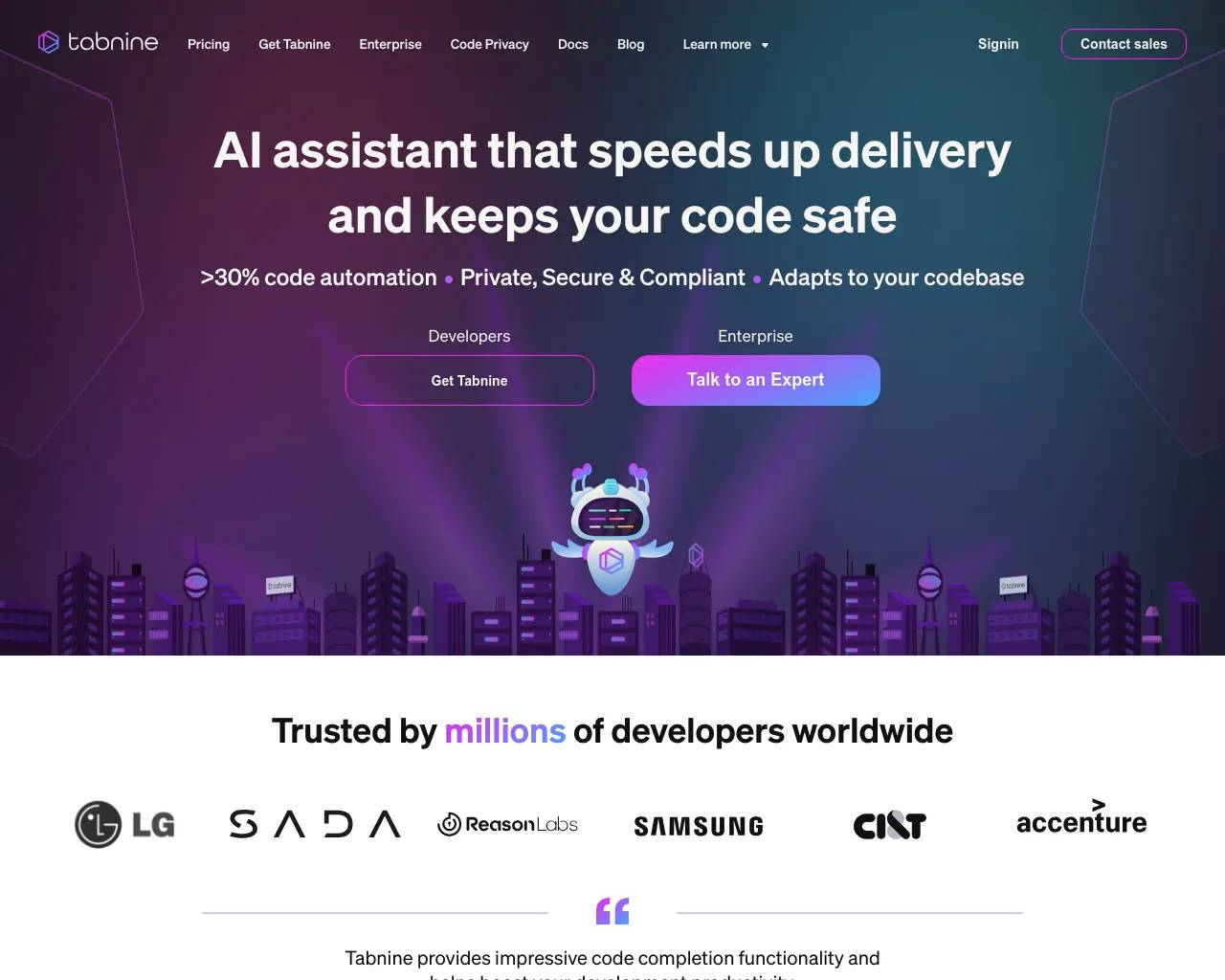 Tabnine screenshot