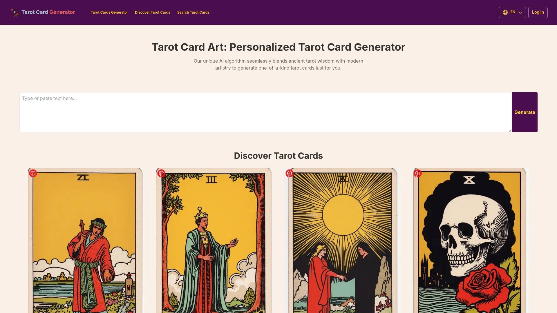 Tarot Card Generator