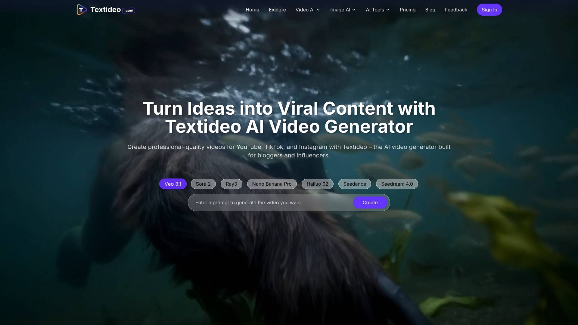 Textideo screenshot