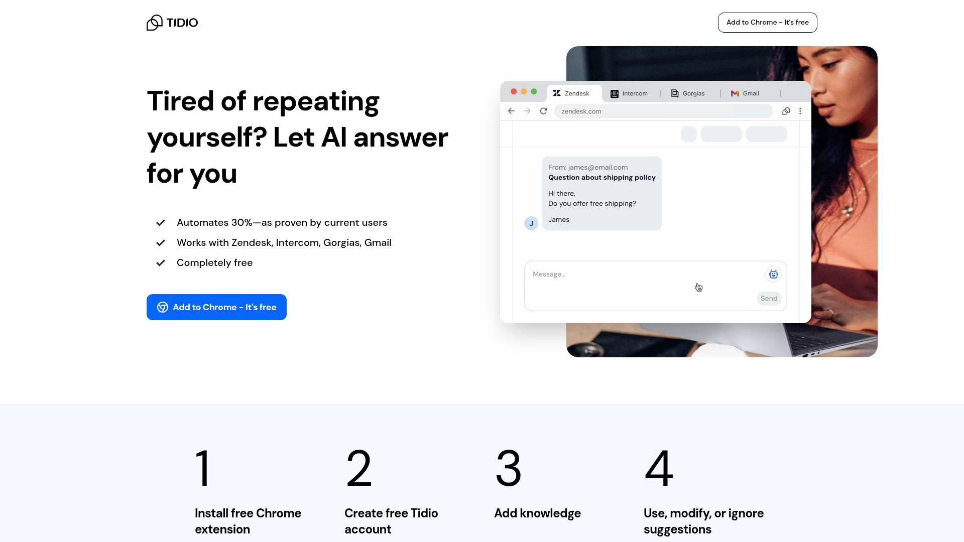 Tidio Copilot screenshot