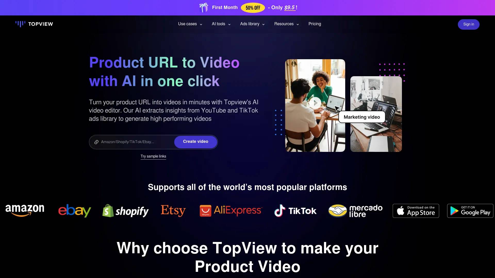 Topview AI URL to Video screenshot