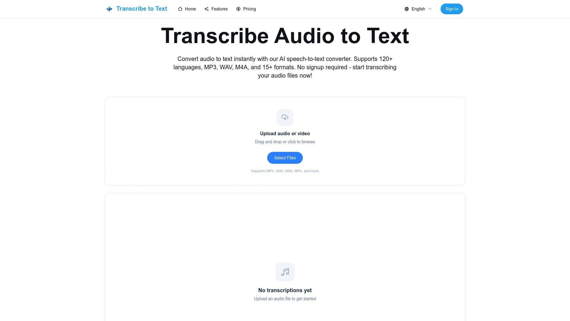 Transcribe Audio to Text