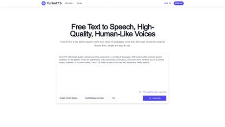 TurboTTS screenshot