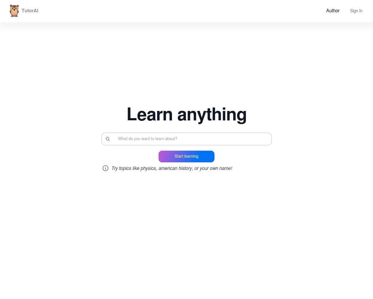 TutorAI screenshot