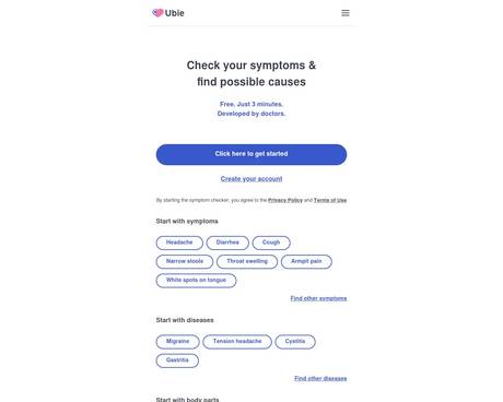 Ubie AI Symptom Checker screenshot