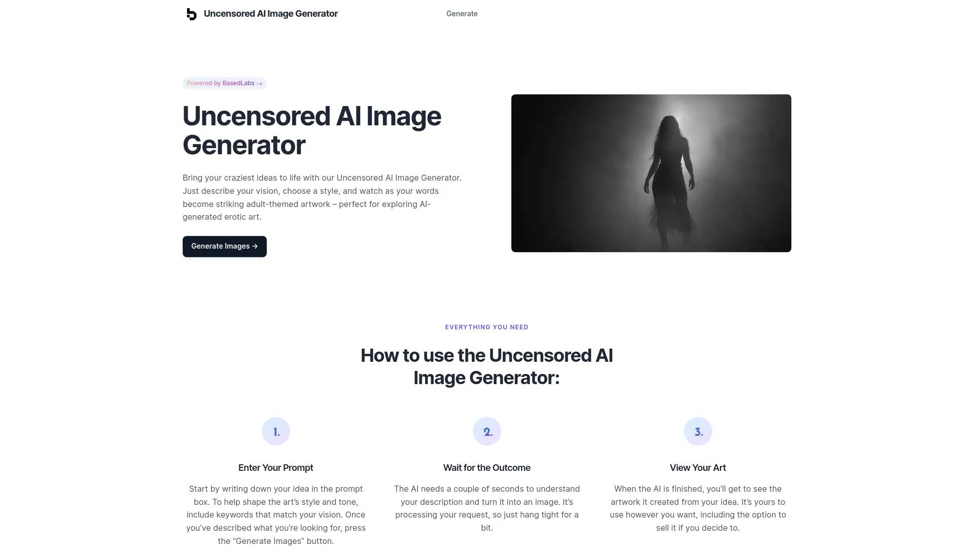 Uncensored AI Image Generator screenshot